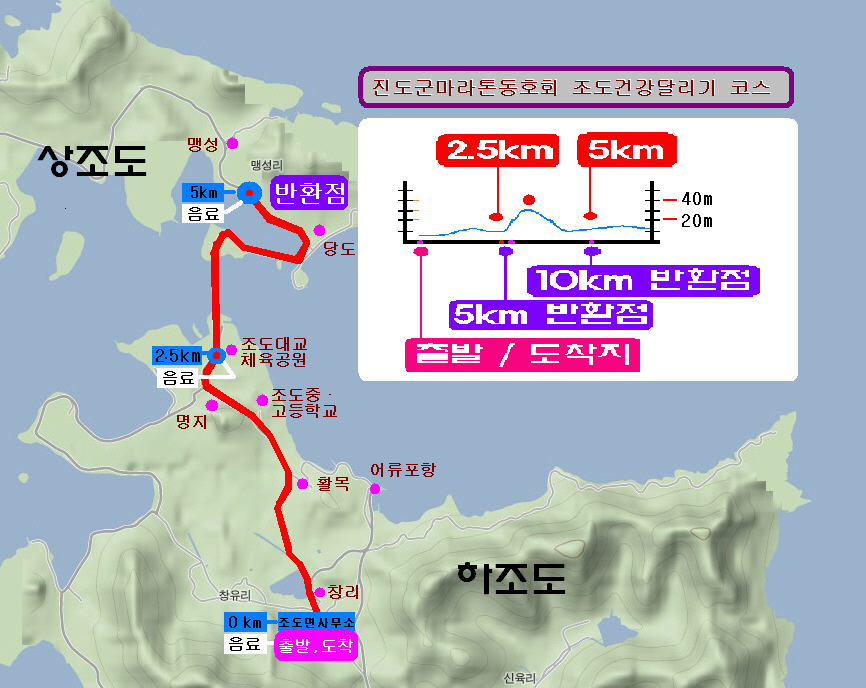 조도건강달리기 코스 이미지