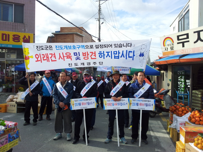 진도개 경주단, 외래견 사육 방지 등 캠페인 전개 이미지