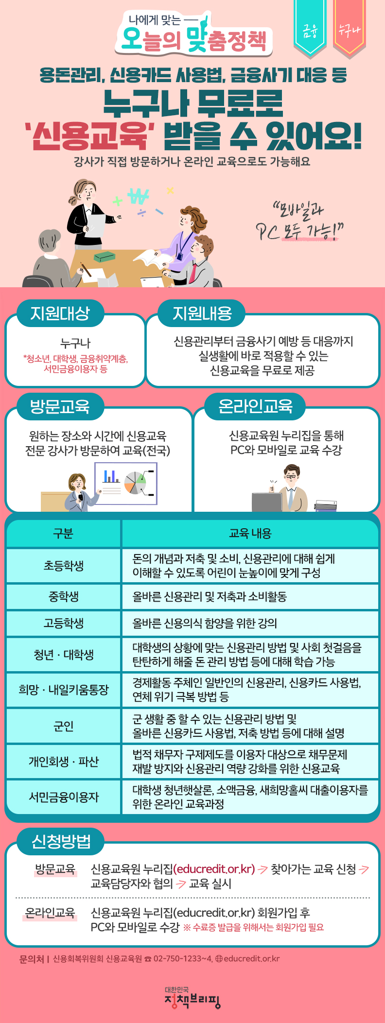 (정책브리핑)누구나 무료로 신용교육 받을 수 있어요! 이미지