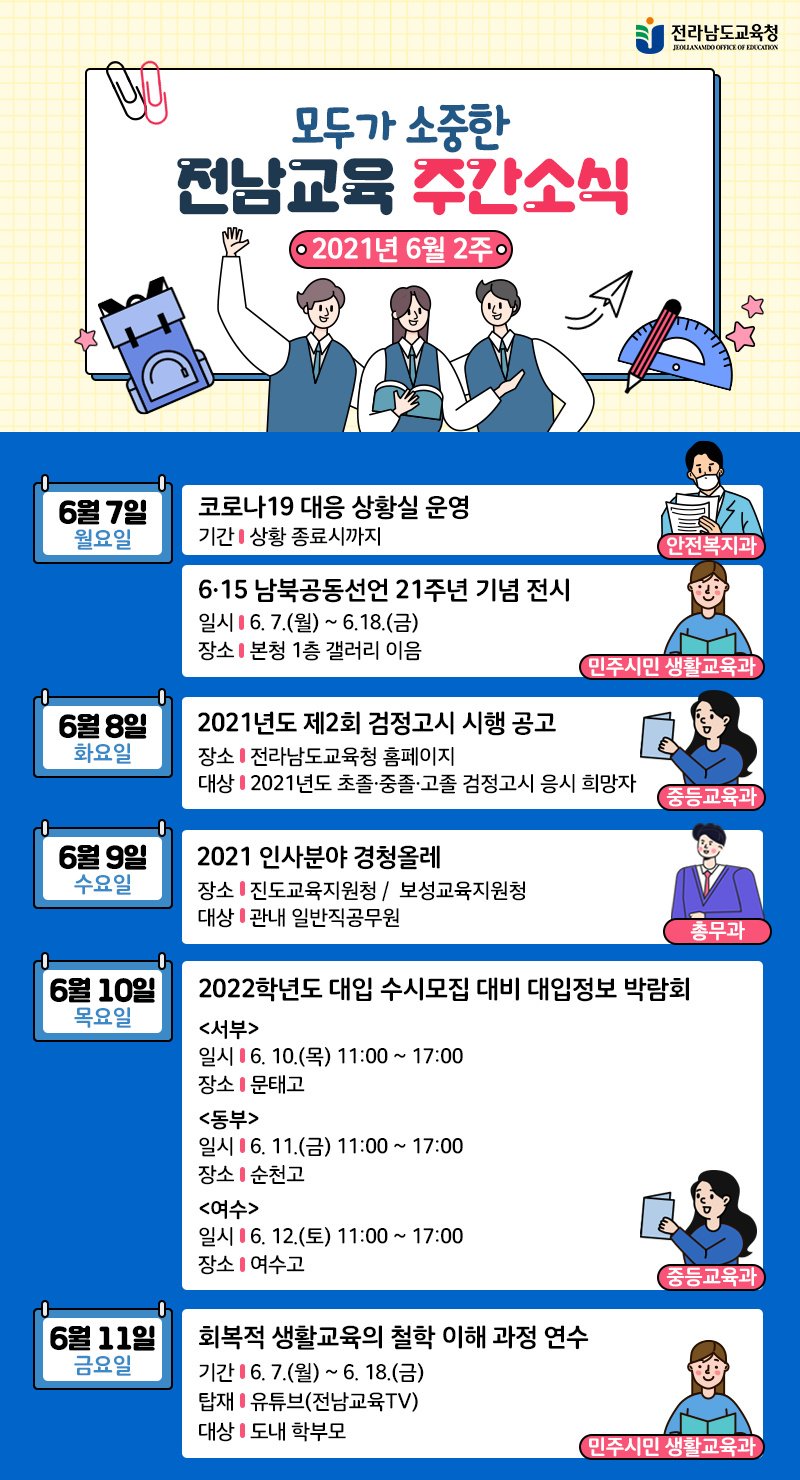 (전라남도교육청)전남교육 6월 2주차 주간소식 이미지