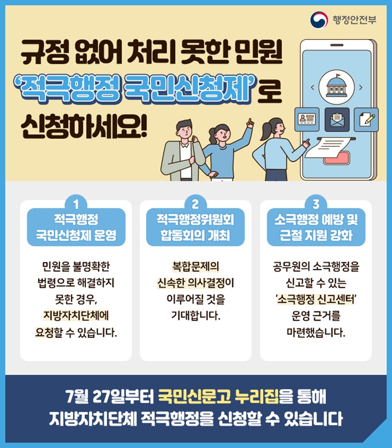 ﻿(행정안전부)규정 없어 처리 못한 민원의 해결방법?! '적극행정 국민신청제' 이미지