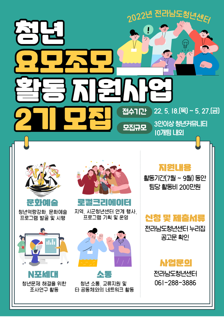 2022년 청년요모조모 활동 지원사업 이미지