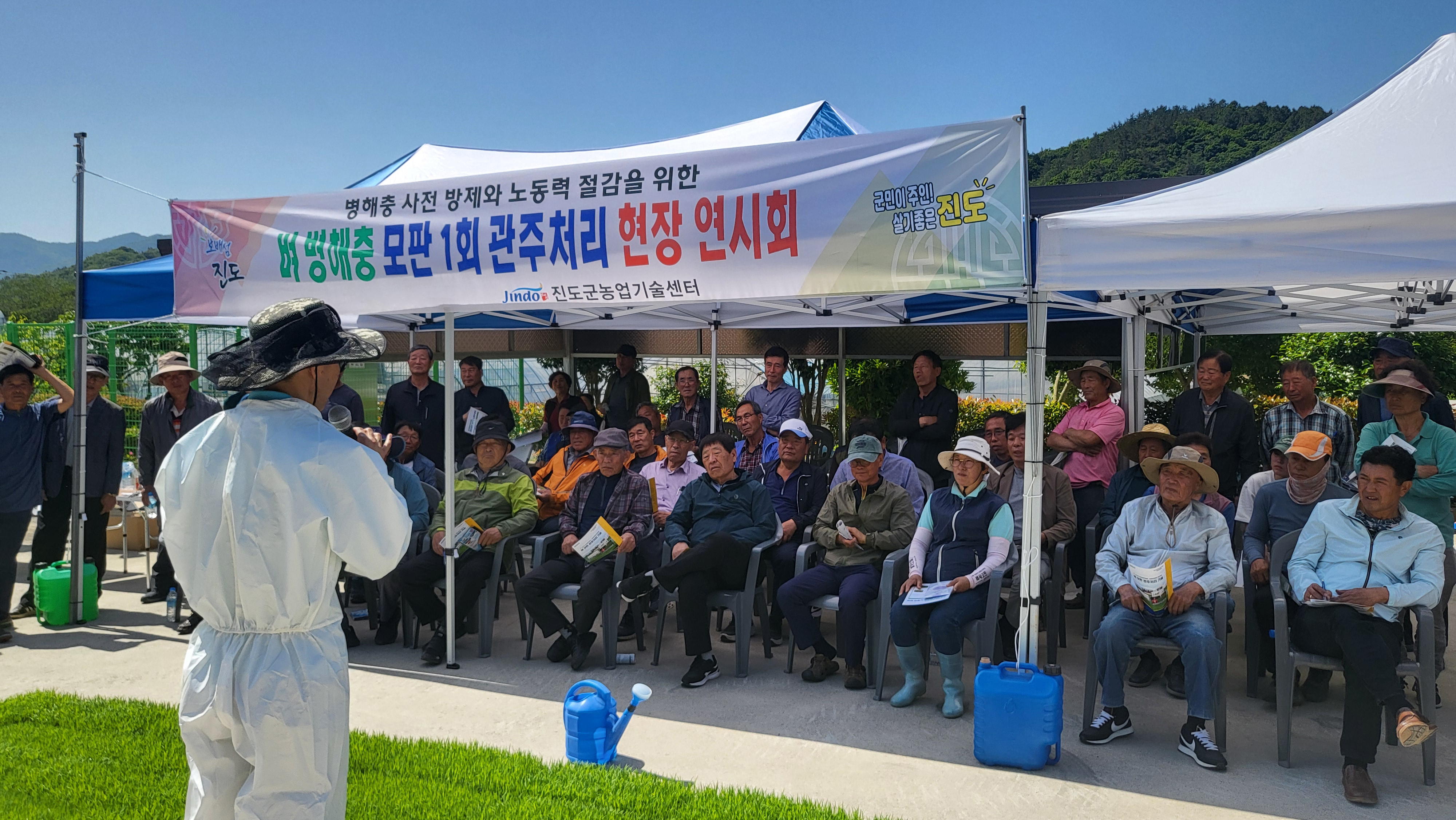 진도군, 벼 모판 관주처리 현장 연시회 개최 이미지